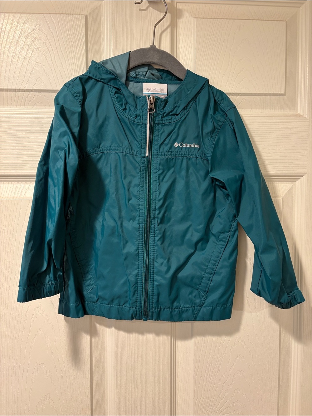 Columbia Kids Teal Hooded Rain Jacket